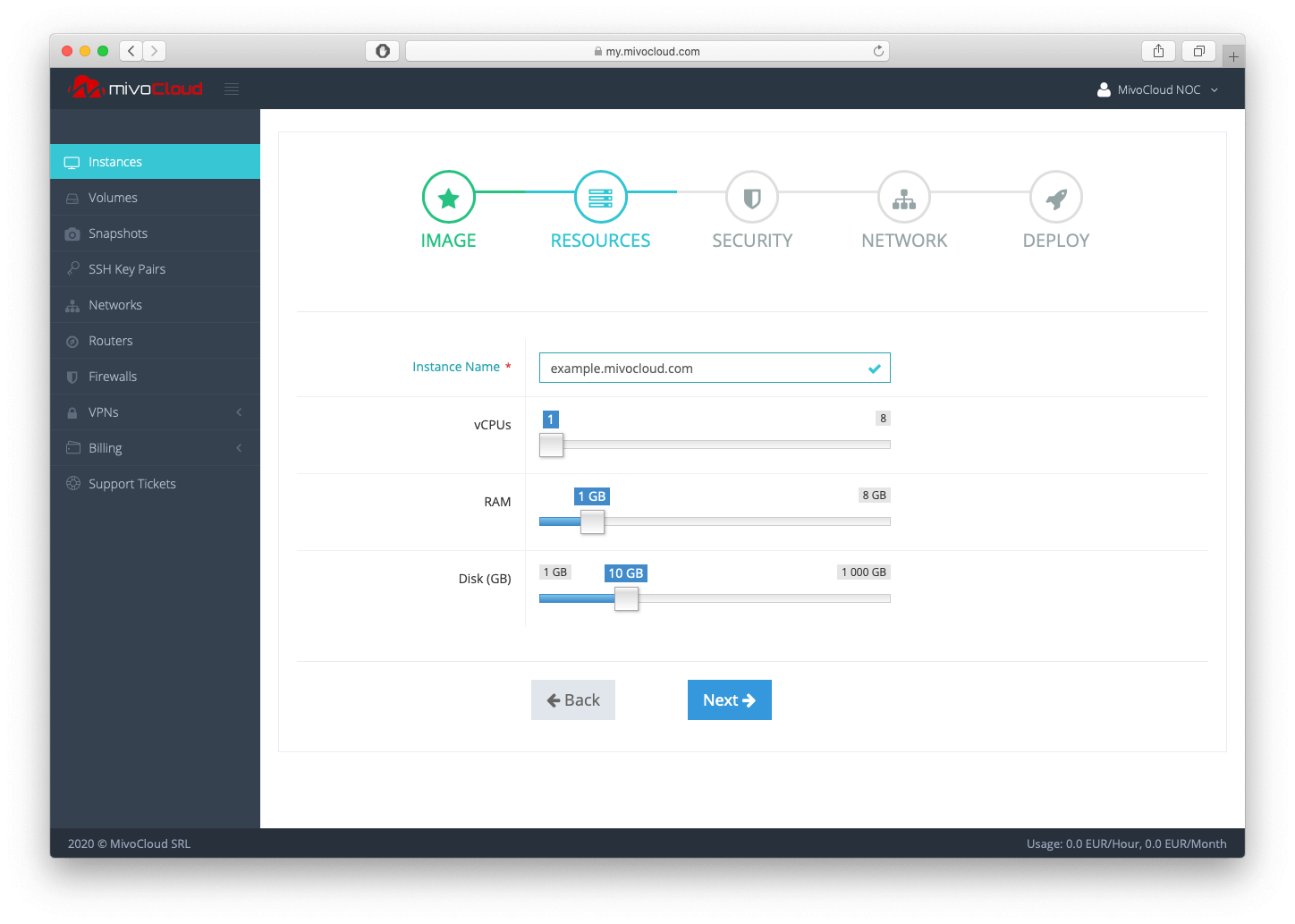 Infrastructure as a Service Control Panel